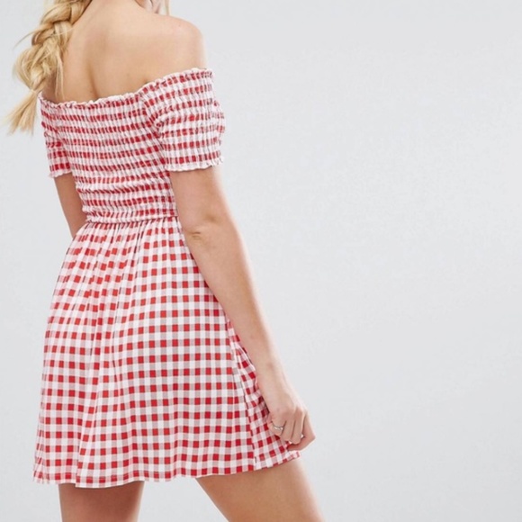 asos red gingham dress